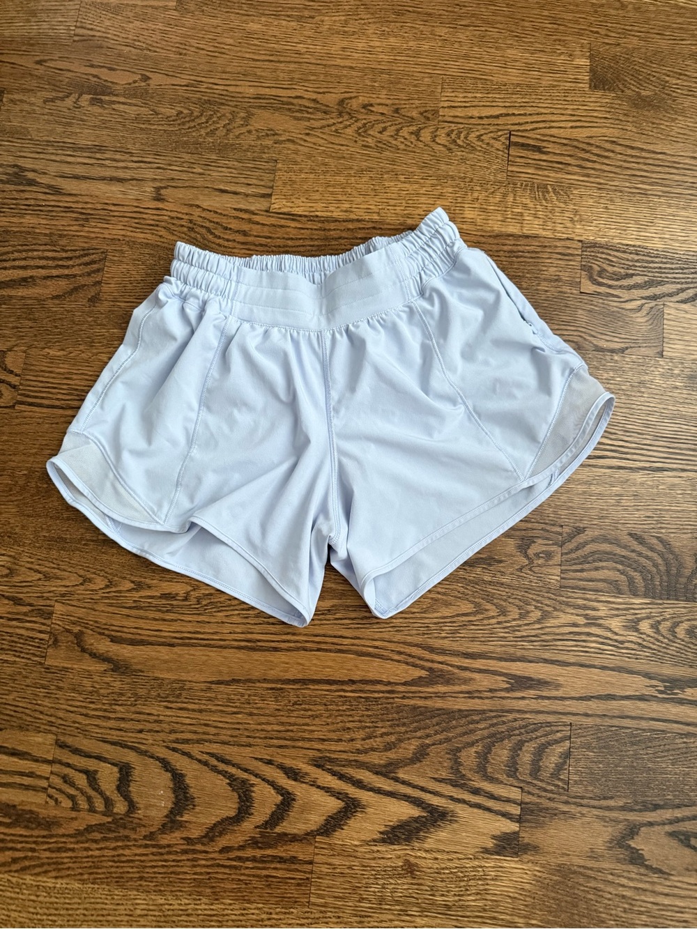 lululemon athletica hotty hot 4 inch inseam  light blue women's Athletic Short